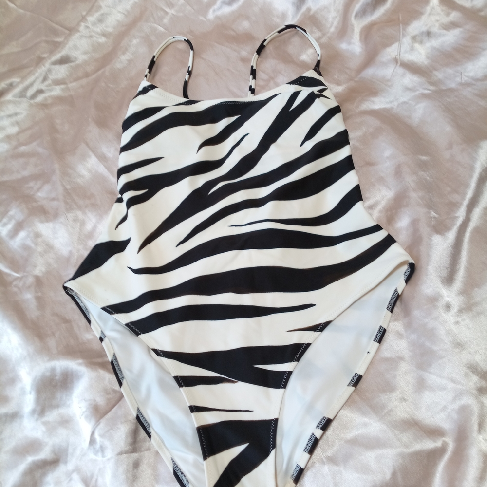 Womans Zebra One Piece Bathing Suit